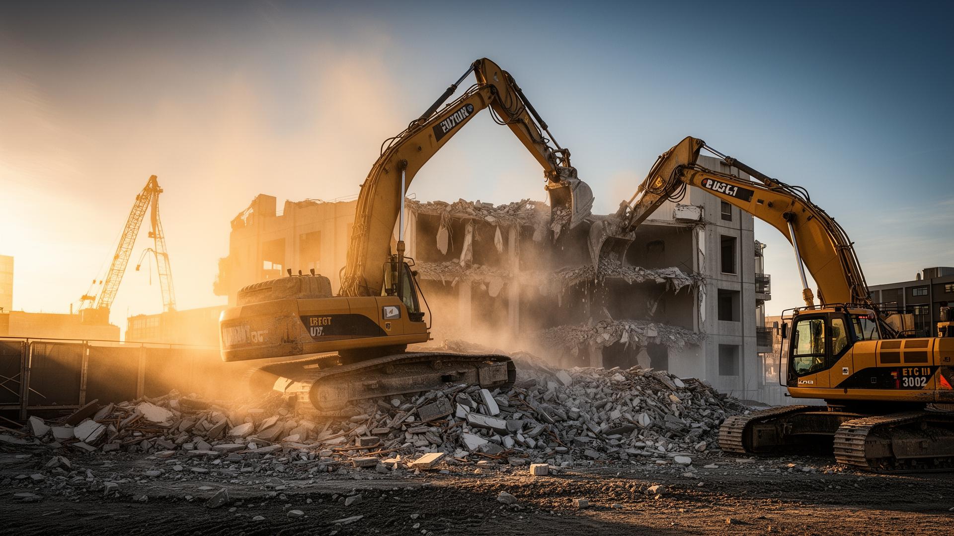 Baustelle Dustra-Bau – Abriss und Erdarbeiten